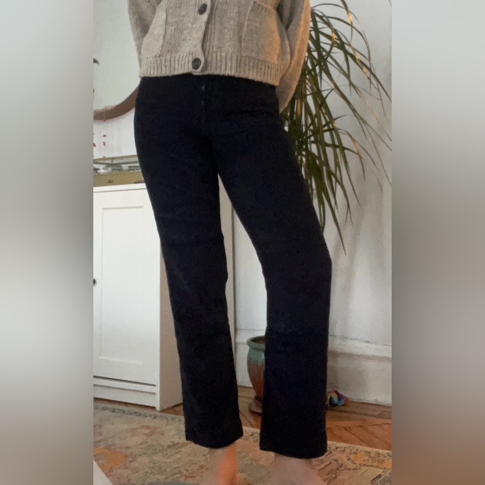 Grlfrnd helena corduroy pant in midnight train navy blue